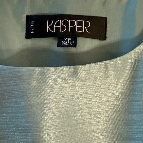 NWT Kasper Women’s 3 Piece Skirt Set Size 14 Petite Turquoise/Light Green - Picture 3 of 16